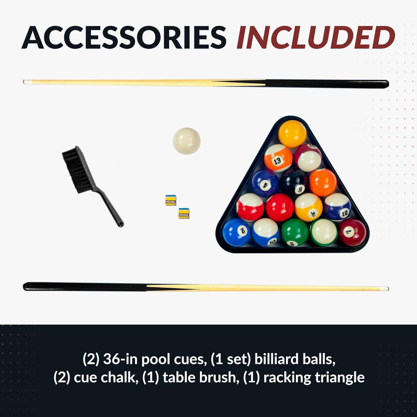 Breakout 40-In Tabletop Billiards Set for Dining or Game Tables – Compact Blue Pool Playing Surface with Cue Sticks, Ball Kit, Triangle, Chalk & Brush – Lightweight Portable Indoor Fun