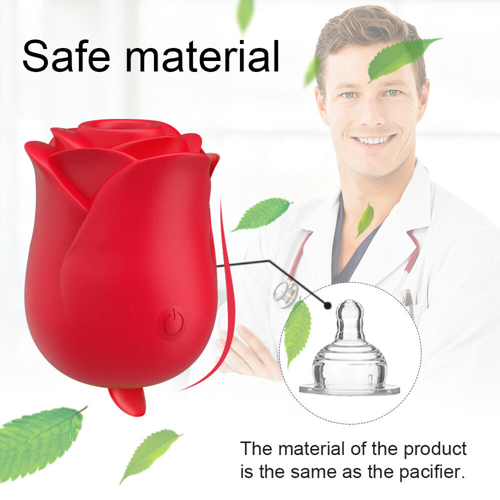 Rose Suction Vibrator Sucking Breast Pump Women Toy Nipple Sucker Rechargeable