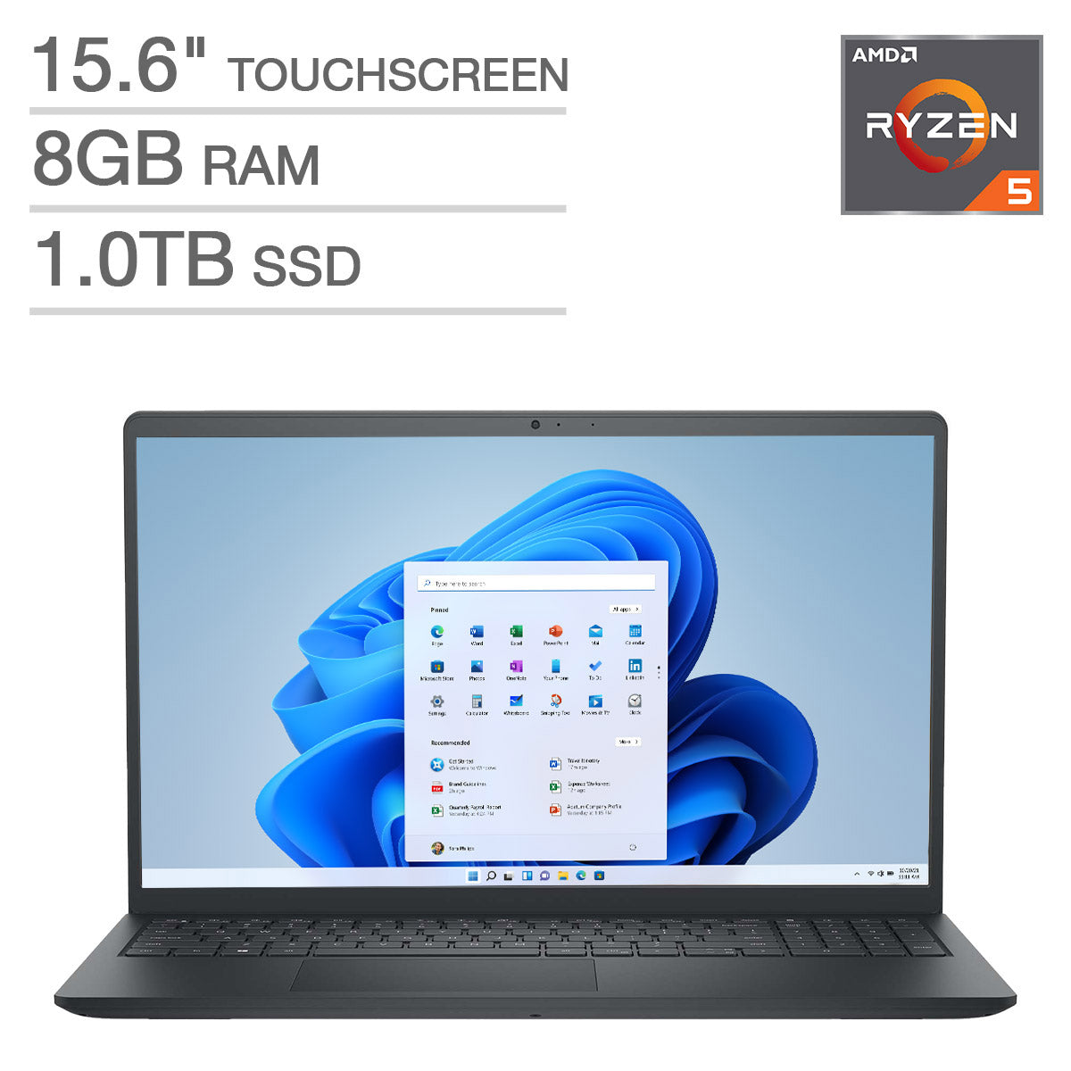 Dell Inspiron 15.6" Touchscreen Laptop - AMD Ryzen 5 7530U Processor - FHD (1920 X 1080) - Windows 11 Home