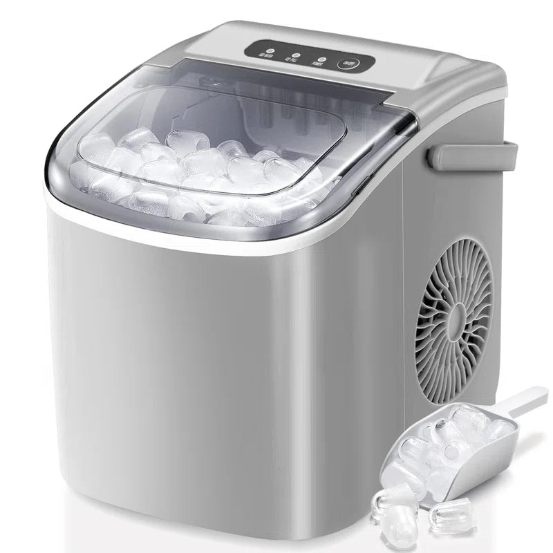 Countertop Ice Maker Ice Machine with Handle,Self-Cleaning Ice Makers, 26Lbs/24H, 9 Ice Cubes Ready in 6 Mins for Home/Kitchen/Bar/Party/Camping