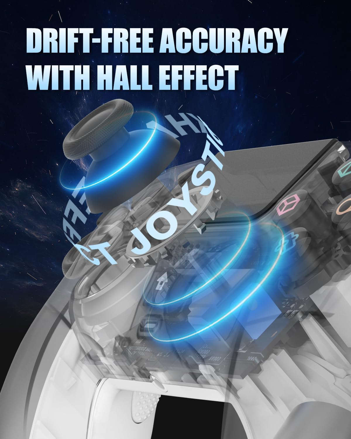 LED Wireless Controller for PS5 with Hall Effect Joystick and Trigger,4 Macron Boutton Extended Grip Controller Compatible with PS5 Pro/Slim, Dual Vibration, Remap/Turbo Function