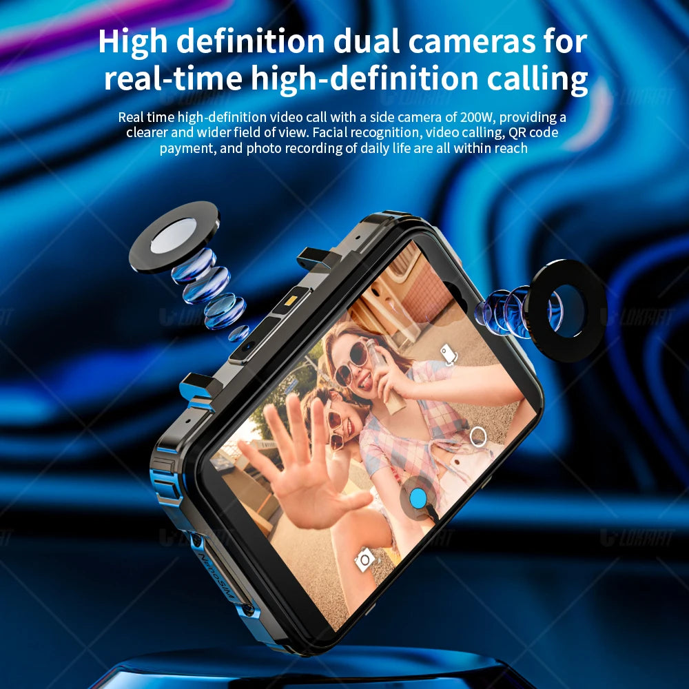 Lokmat Appllp 5 Android Watch Phone Square Big Screen Wifi 4G Calls Smartwatches Dual Camera with Flashlight Gaming Watch