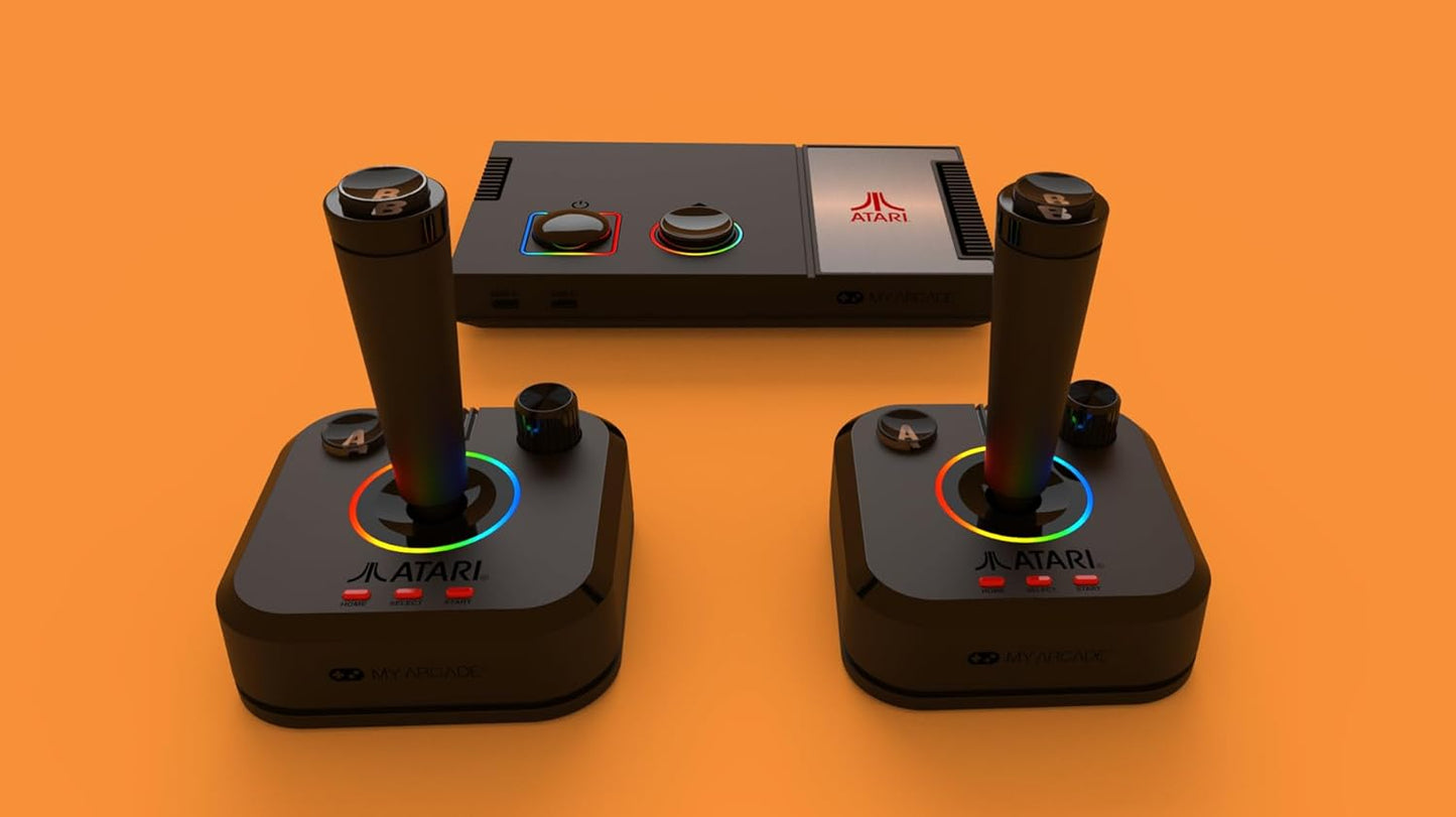 Atari Game Station Pro: Retro Video Game Console with 200+ Games, Wireless Joysticks, RGB LED Lights