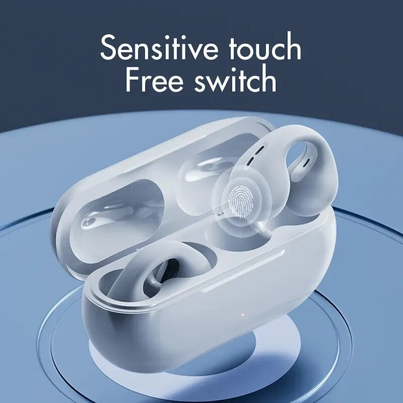 Bluetooth 5.3 Wireless Earbuds Ear Clip Bone Conduction Headphones Sport Headset