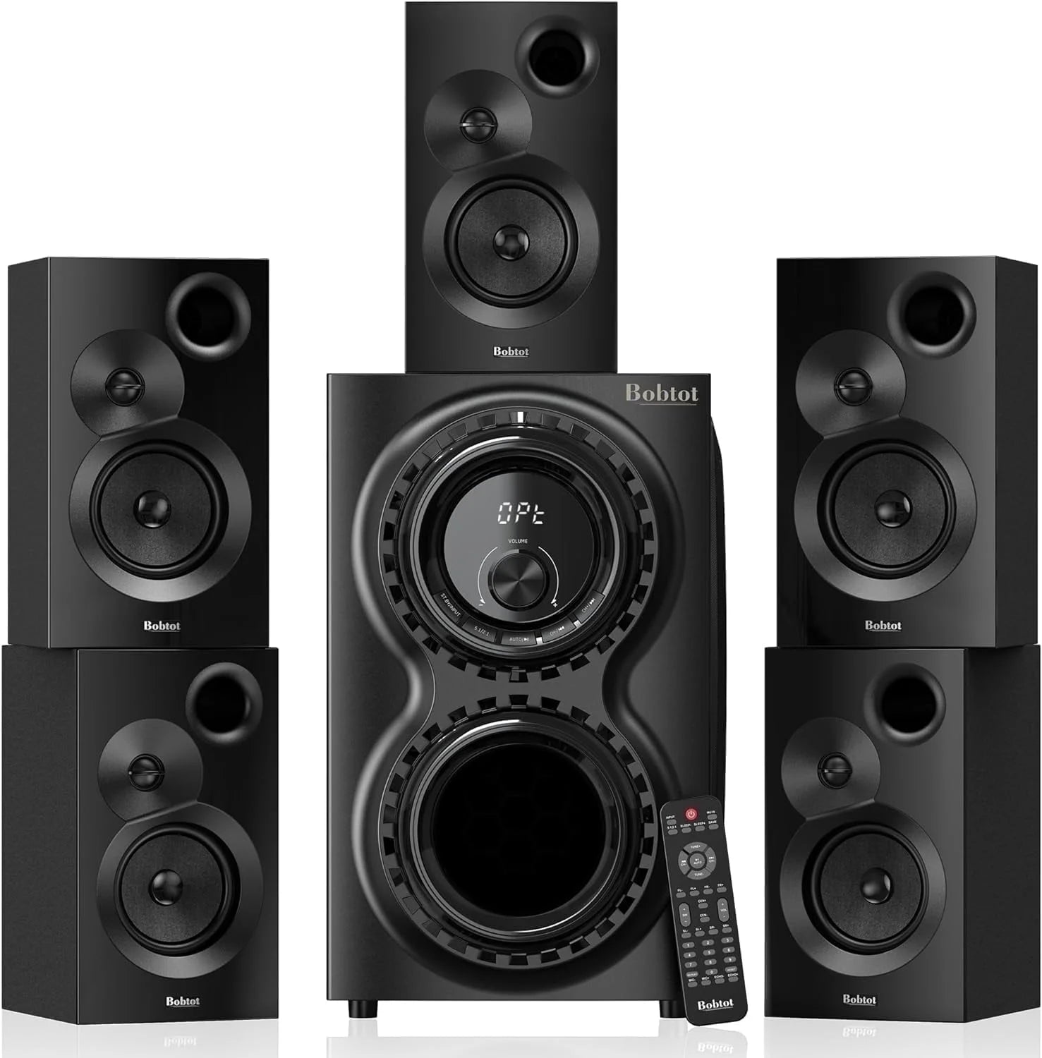 Surround Sound Systems 1400 Watts Peak Power Home Theater Speakers - 12" Subwoofer Strong Bass 5.1 Wired Loud Stereo Audio System with Bluetooth ARC Optical Input for TV