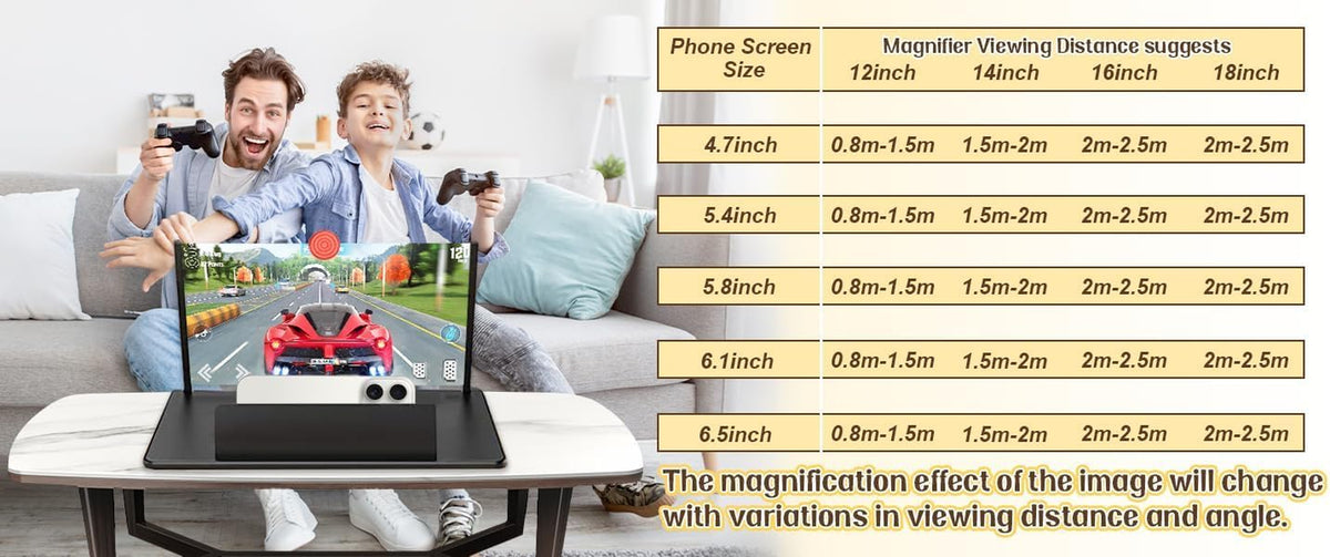 14" Screen Magnifier for Cell Phone, Mobile Phone 3D HD Magnifying Projector Screen Enlarger for Movies, Videos and Gaming, Foldable Phone Stand with Screen Amplifier,Gifts for Mom Dad