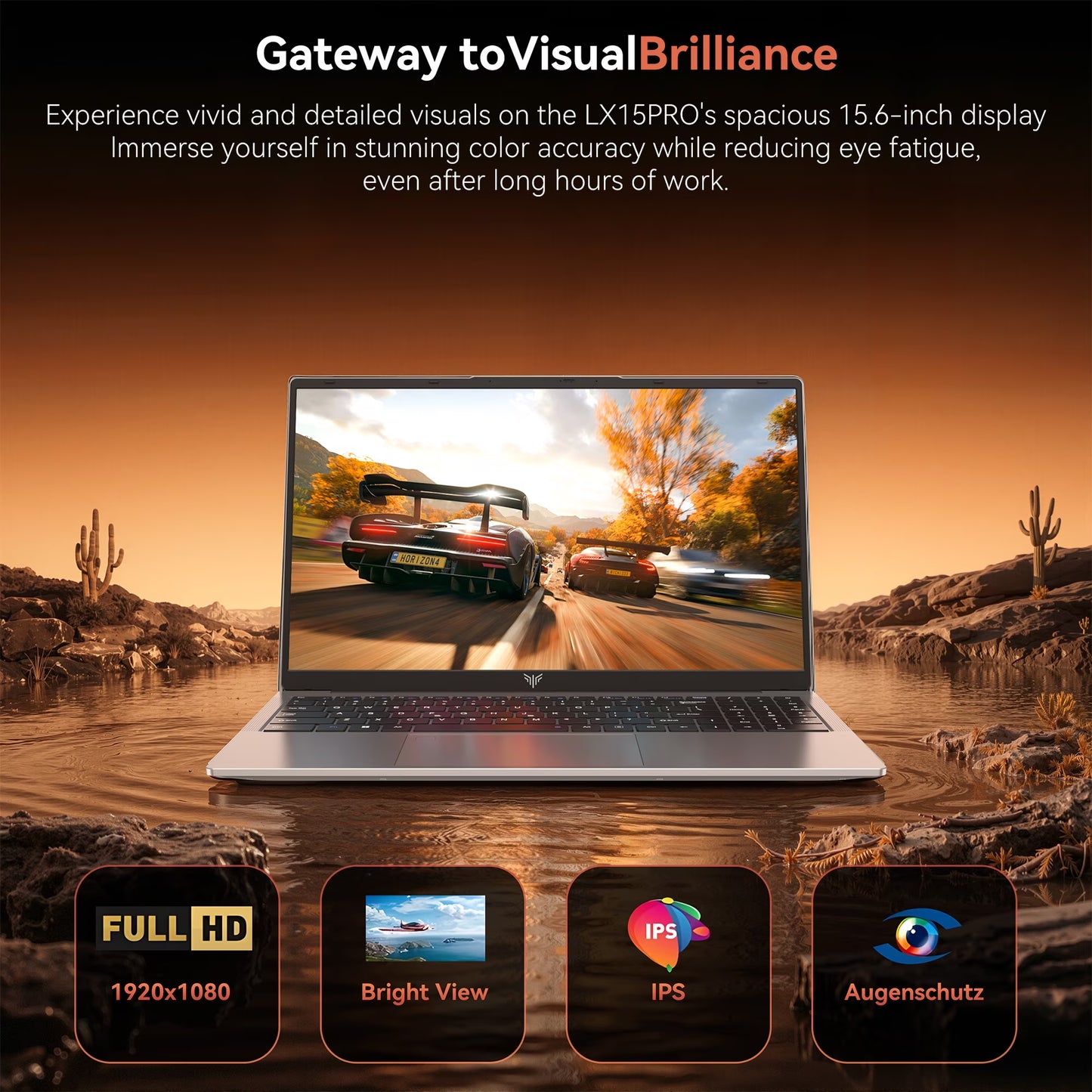 Laptop 15.6 FHD Gaming Laptop, AMD Ryzen 7 5700U, 16GB RAM, 512GB SSD, Windows 11 Pro, Graphite, Wifi 6, Backlit KB, Gray