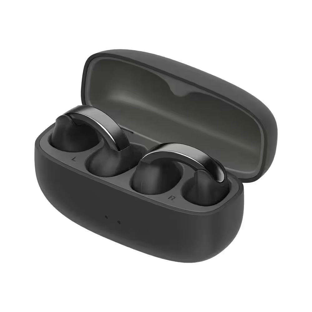 Nearphone Black Wireless Bluetooth Open-Earcuff over the Ear Earbuds