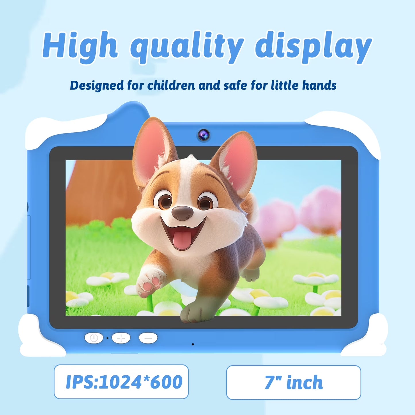 Android 12 Kids Tablet, 7 Inch Tablet for Kids, 4GB RAM 32GB ROM Toddler Tablet, 1.5Ghz Quad-Core Processor, Safety Eye Protection Screen, Parental Control APP, Tablet with Shockproof Case