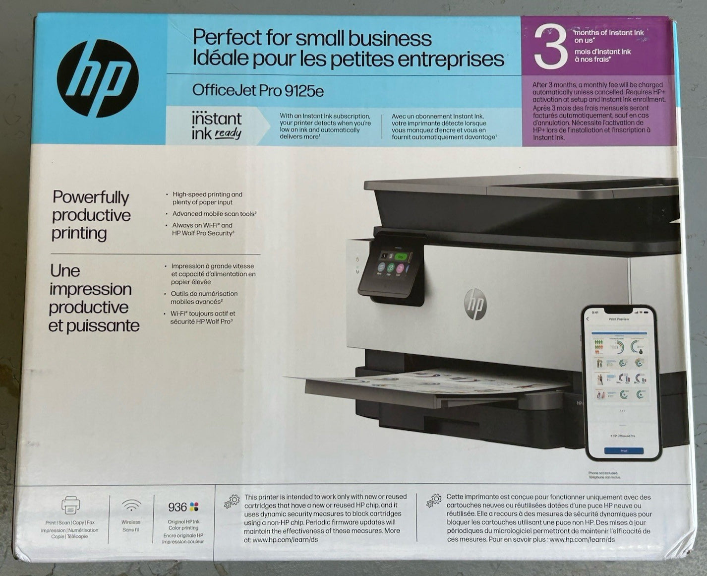HP Officejet Pro 9125E All-In-One Printer with 3 Months Instant Ink