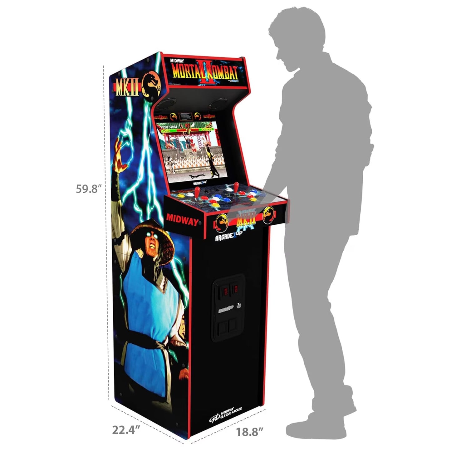 Mortal Kombat II Deluxe Arcade Machine Gaming Cabinet with 14 Games