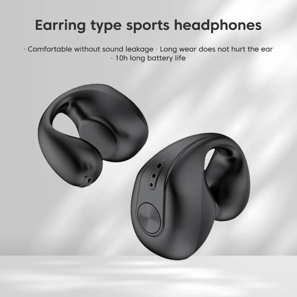 Bluetooth 5.3 Wireless Earbuds Ear Clip Bone Conduction Headphones Sport Headset