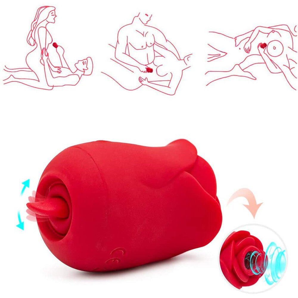 Rose Suction Vibrator Sucking Breast Pump Women Toy Nipple Sucker Rechargeable