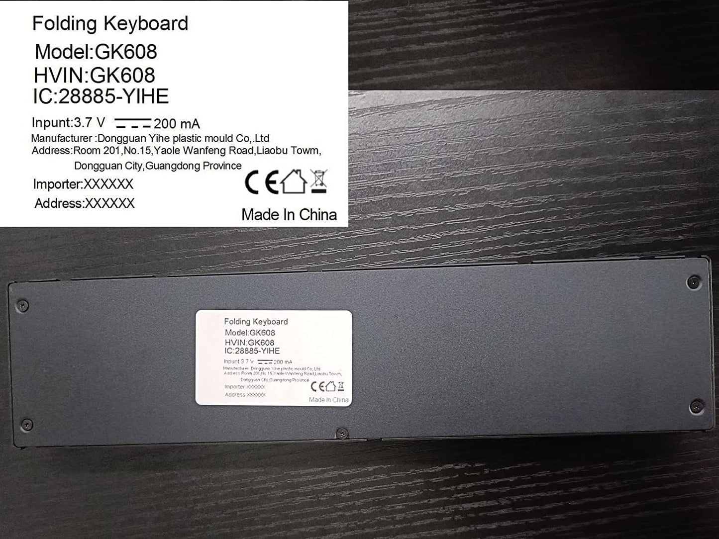 Foldable Bluetooth Keyboard Portable Folding Wireless Keyboard with Portable Pocket Size, Aluminum Alloy Housing for Iphone,Ipad, Tablet,Laptops and Smartphones (Black)