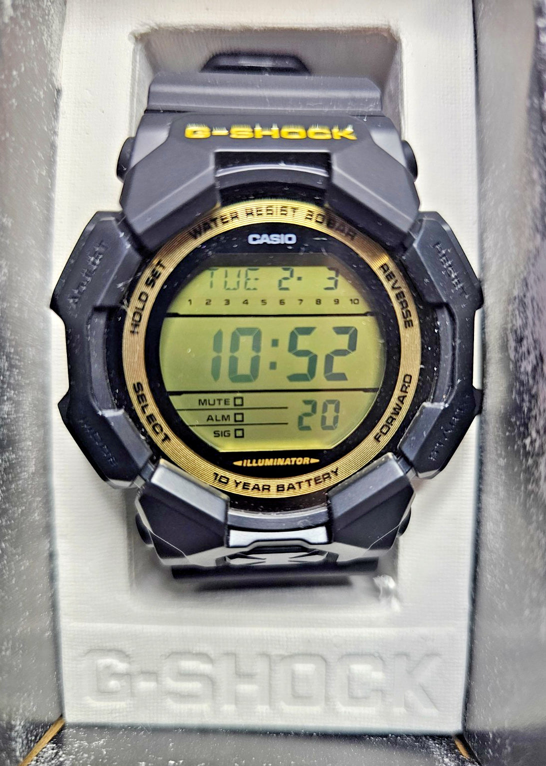 CASIO: G-Shock GD-010-1A SERIES - Gold and Black Resin World Time - Wrist Watch