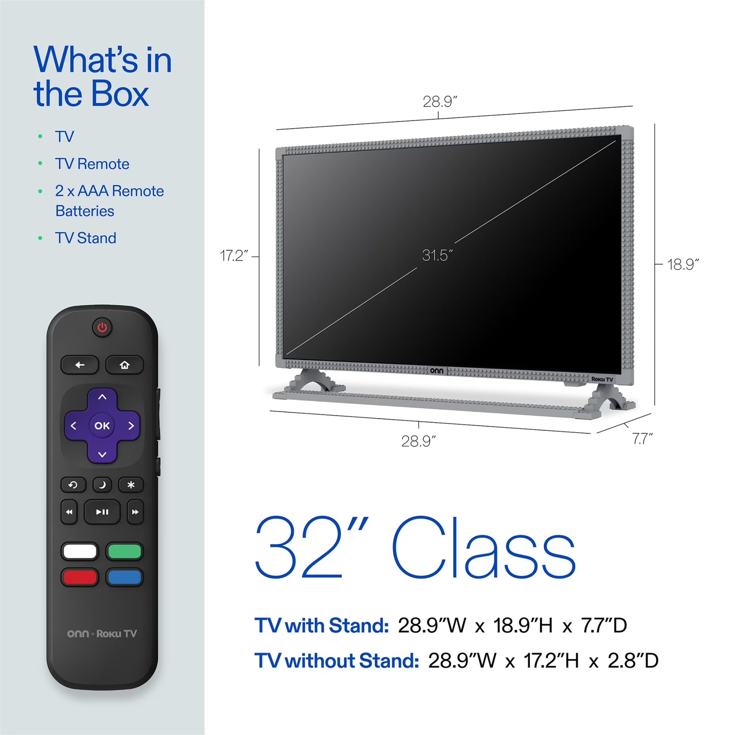 32" 1080P FHD Building Block Smart Roku TV - Gray (TVBBGRY36014570)