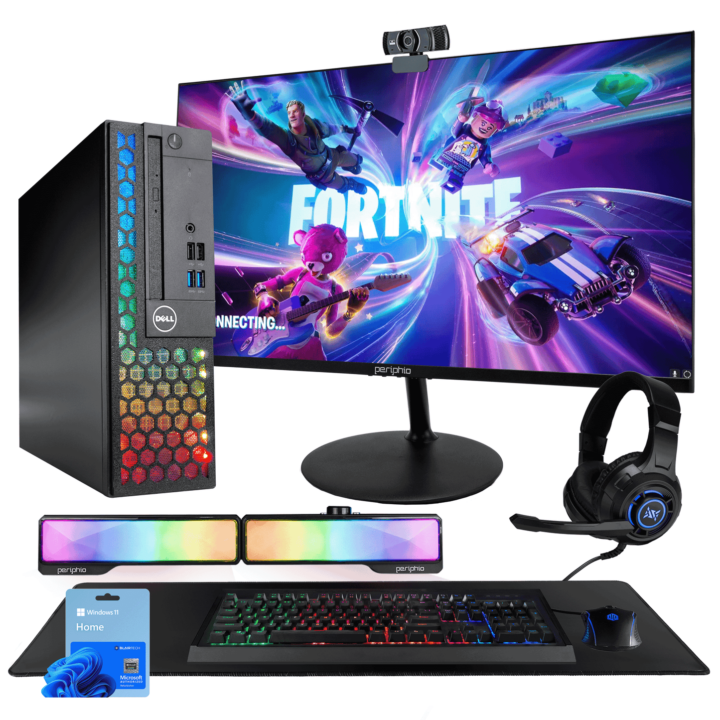 Dell Prebuilt RGB Gaming Desktop Bundle | Intel Core I5, 16GB RAM, 500GB SSD, 24" Monitor | Windows 11 | Home or School PC