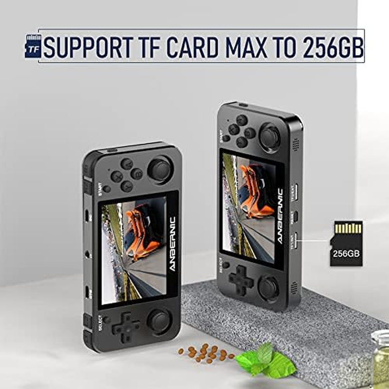 RG351M Retro Game Console,Wifi Built-In Online Sparring, Handheld Game Console with 64G TF Card 2500 Classic Games, Portable Game Console 3.5 Inch IPS Screen Happy Time with Kids (Gray)