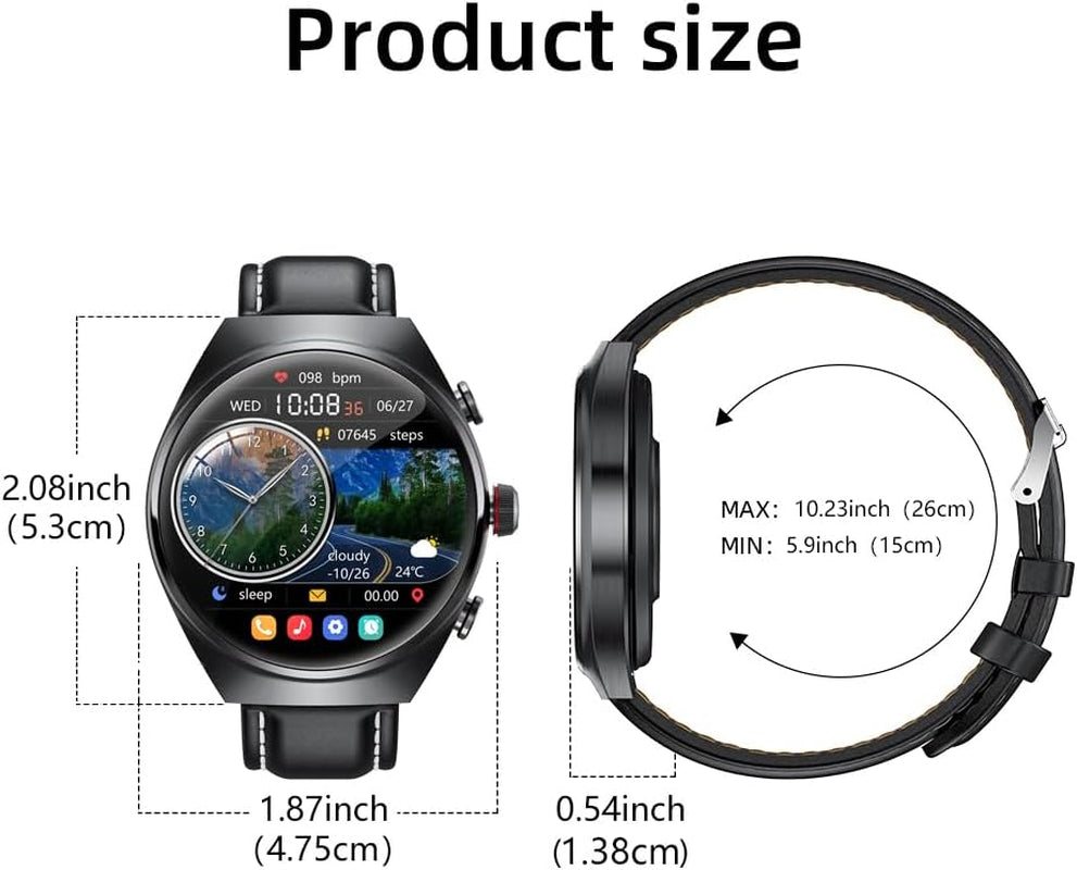 Smart Watch with Earbuds for Android Iphone,Round 1.53”HD Big Screen (Make/Answer Calls) Fitness Tracker,All-In-One Smartwatches Long Time Standby TWS Music Watch for Men Women