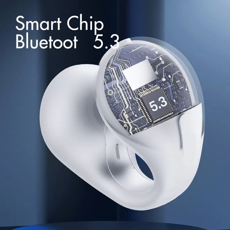 Bluetooth 5.3 Wireless Earbuds Ear Clip Bone Conduction Headphones Sport Headset