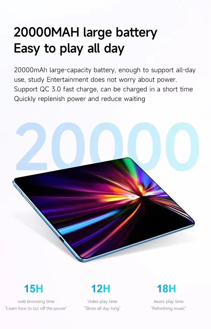2025 Original Ipad Air Pro Tablet PC Android14 22GB+2TB 20000Mah Snapdragon870 Tablet PC 5G Dual SIM Card WIFI HD 4K Tab PC