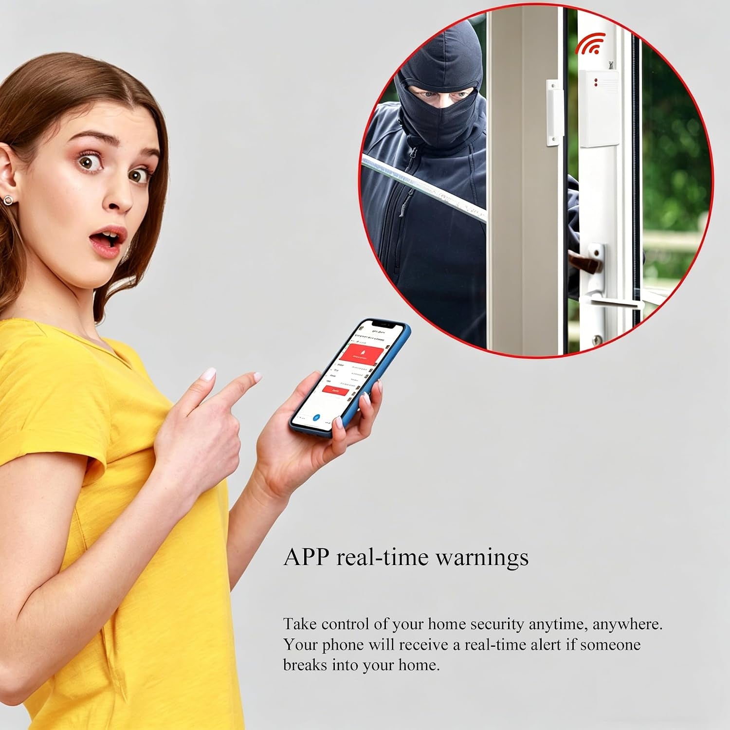 24Pcs Wireless DIY Home Burglar Alarm System, 4G Wifi GSM, No Monthly Fee,Home Security with App Alert