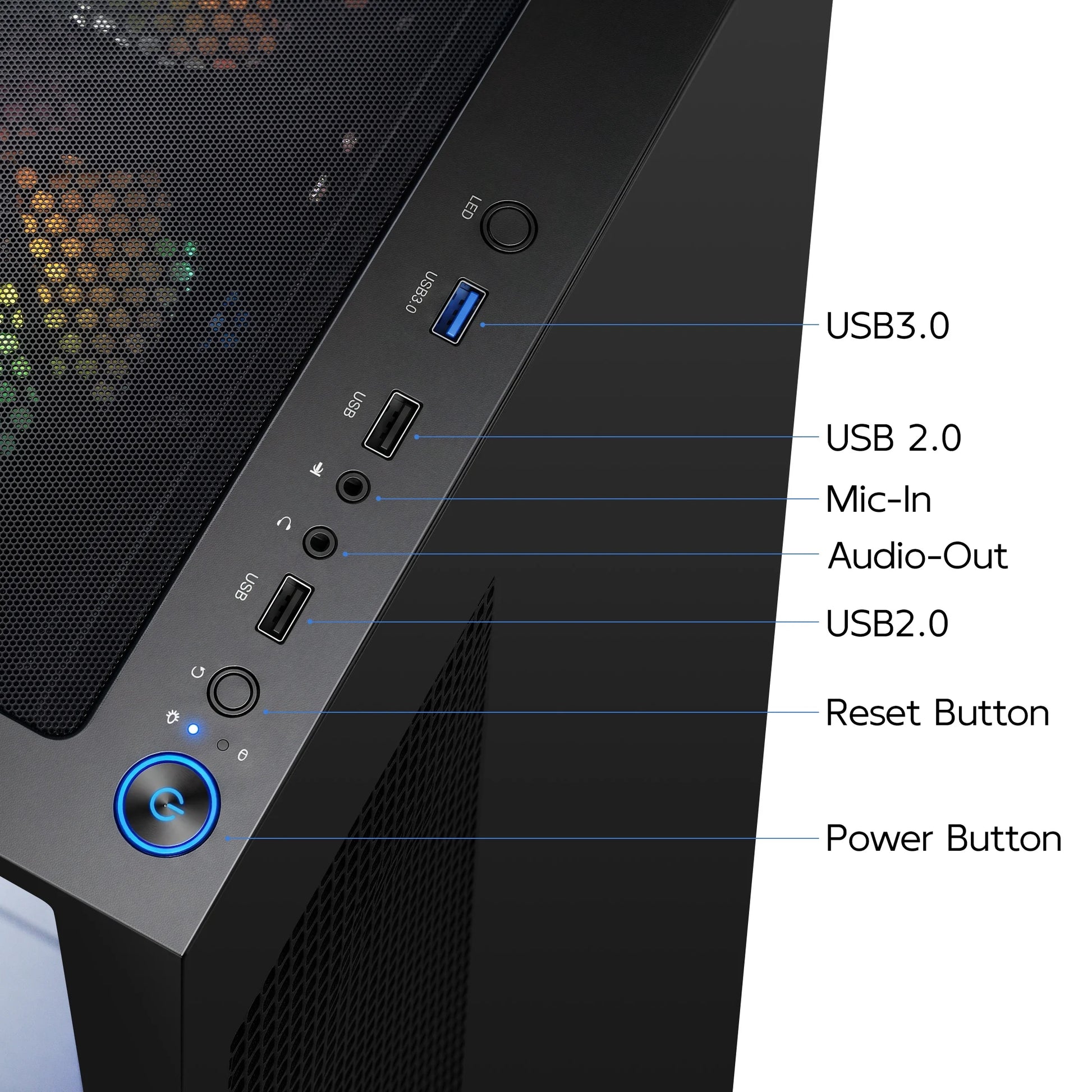 Gaming PC Desktop Computer, Intel Core I7 up to 4.0Ghz, Radeon RX 580 8G, 16G RAM, 512GB M.2 SSD, BX3 550W 80PLUS Bronze PSU, Wifi 5, RGB Fan X5, Windows 11 Home, Black PC