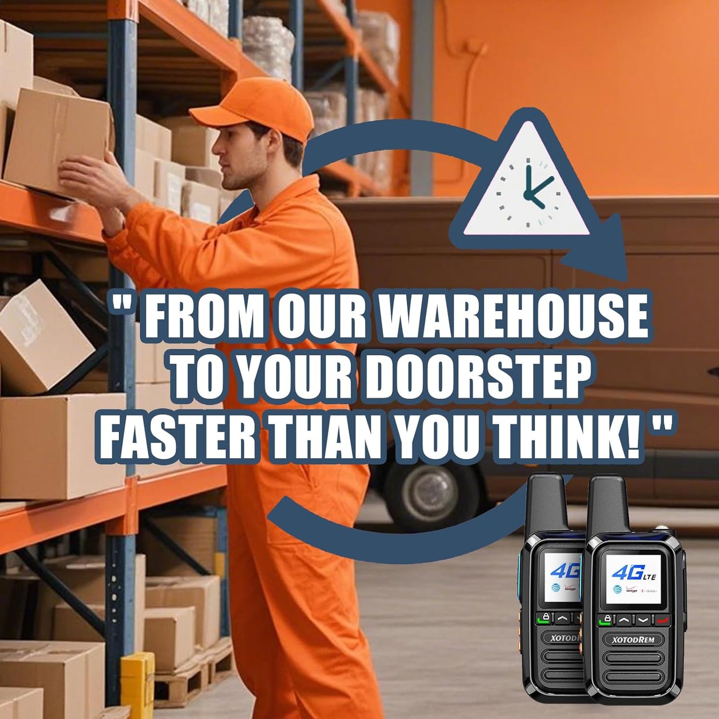 Global Lifetime Free Rapid Walkie Talkies Unlimited Range 4G LTE Poc(Push-To-Talk over Cellular) Radios Nationwide PTT Cellular Radios Long Distance for Family, Logistics, Company 4Pcs with Sim Card
