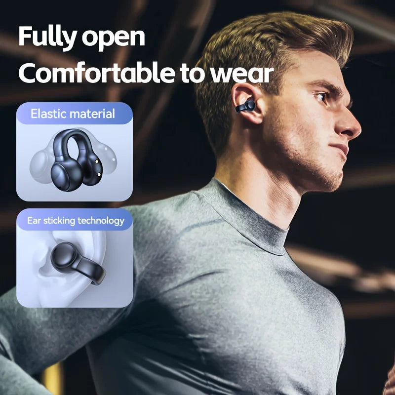 Wireless 5.3Mm Sports Earphones, Clip-On Earphones, Long-Term Use, Surround Sound Design, Sports Noise-Canceling Earphones - TWS