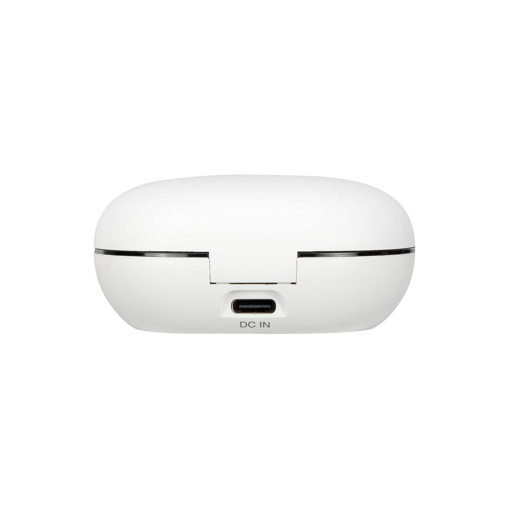 White Truly Wireless Bluetooth Open Ear Clip, Supports Siri and Google Assistants, Sweatproof Earbud and In-Ear