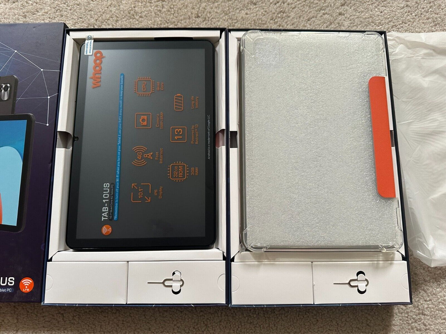 NEW Whoop Tablet 10.1" UNLOCKED 4G LTE + Cellular Tablet