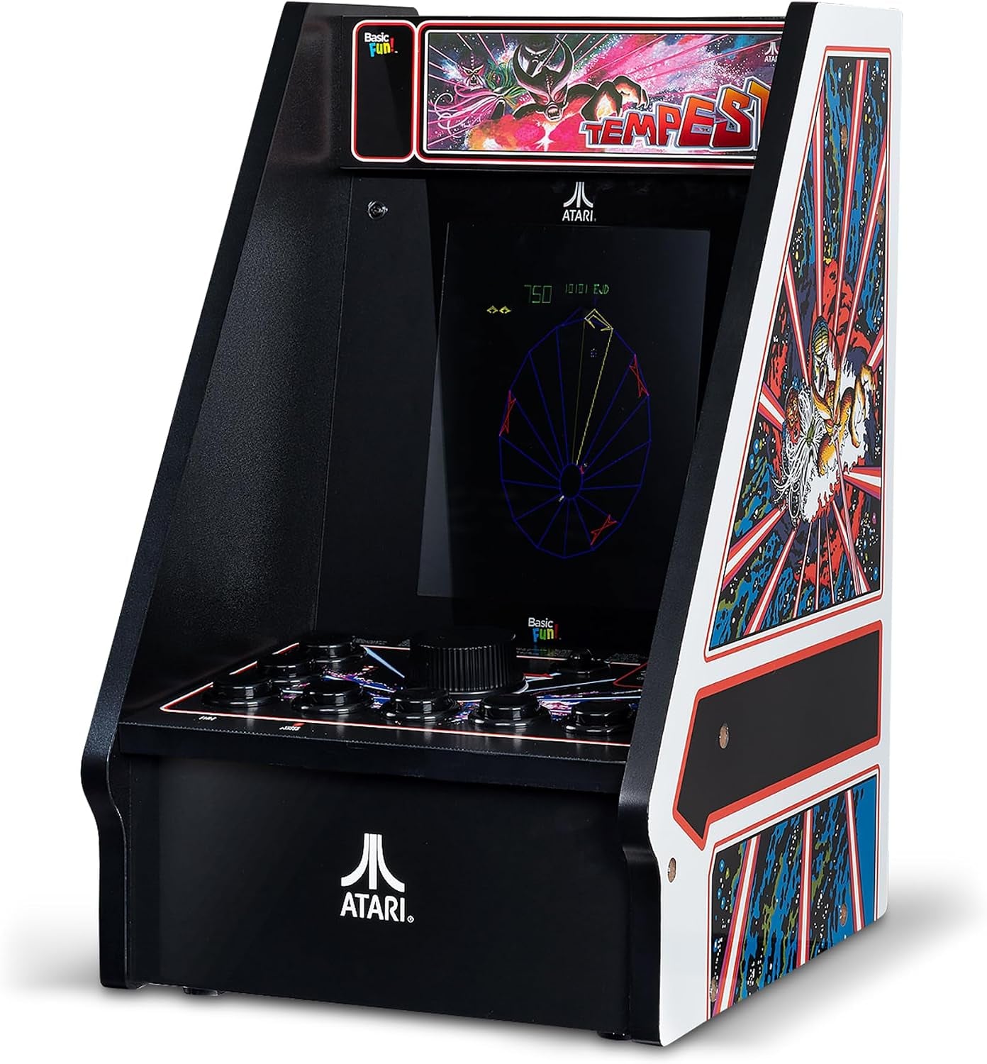 - Atari Tempest Counter Series Game Machine, 5 Games, 8" Liquid Crystal Screen - Mini Cabinet, Portable Gaming, Retro, Countertop Console, Basement Decoration, Man Cave