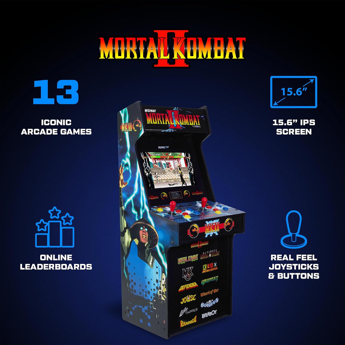 Arcade1Up Mortal Kombat Classic SE Arcade Machine, 15.6-Inch Screen
