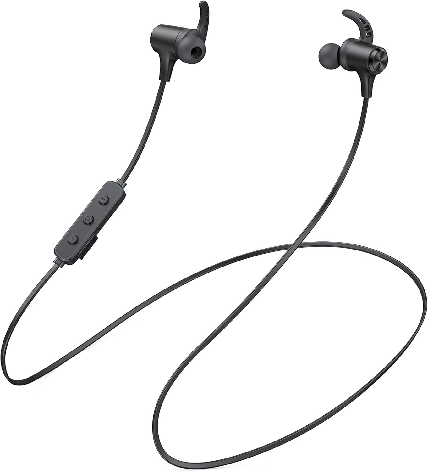 Bluetooth Earbuds, Wireless Earbuds with 4 Mics Lightweight Earphones, IPX7 Waterproof In-Ear Headphones Single/Twin Mode, 36 Hours Playtime, Black