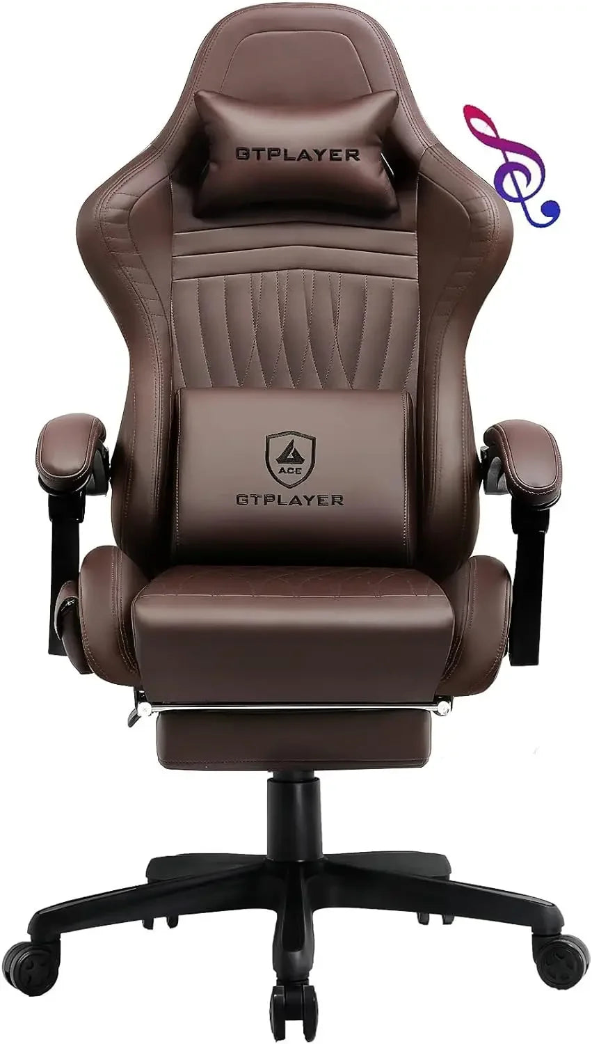 GTPLAYER Gaming Chair, Computer Chair with Footrest and Bluetooth Speakers, High Back Ergonomic Gaming Chair, Reclining Gaming C
