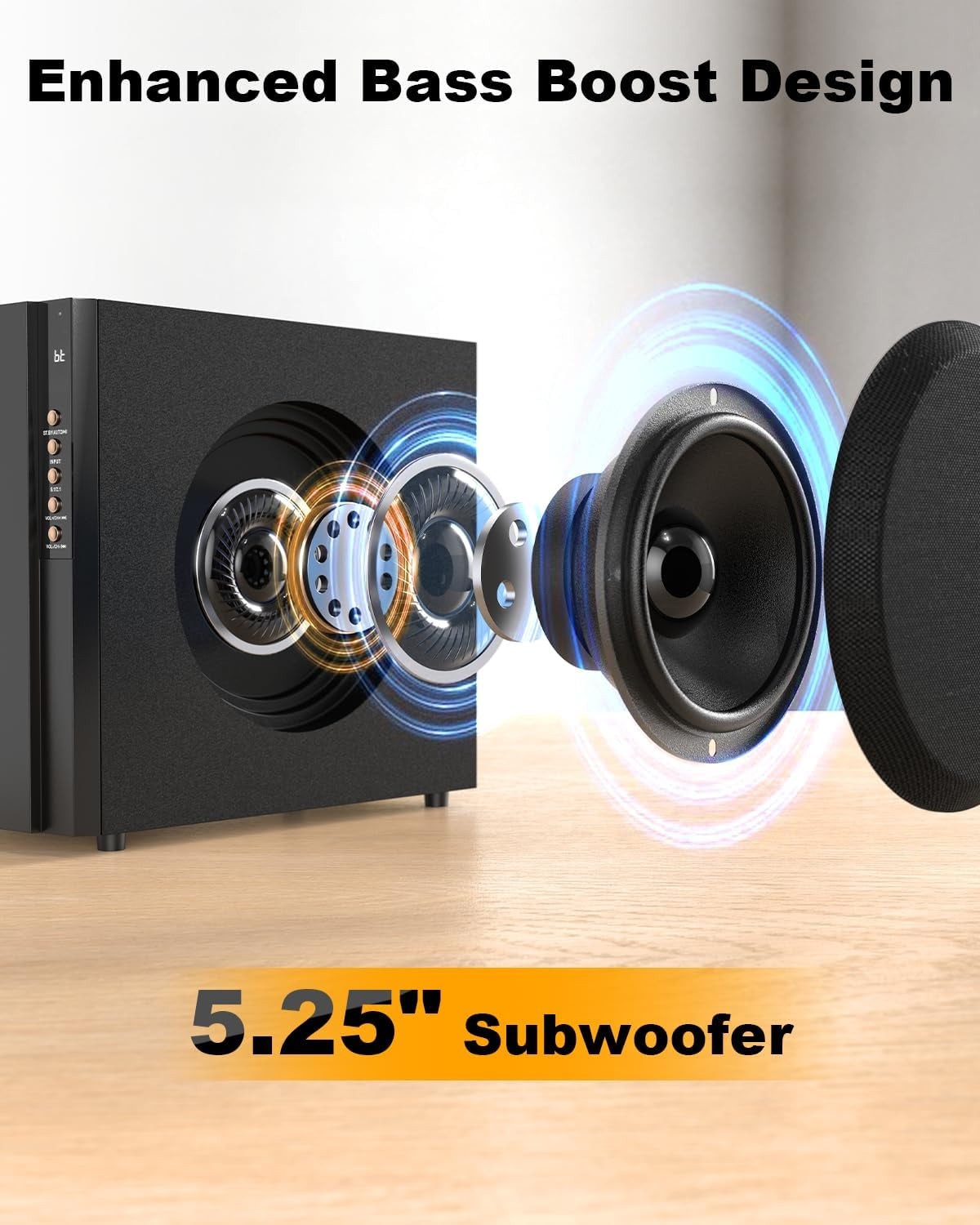 Home Theater Systems with 5.25 Inch Subwoofer, 600 Watts Peak