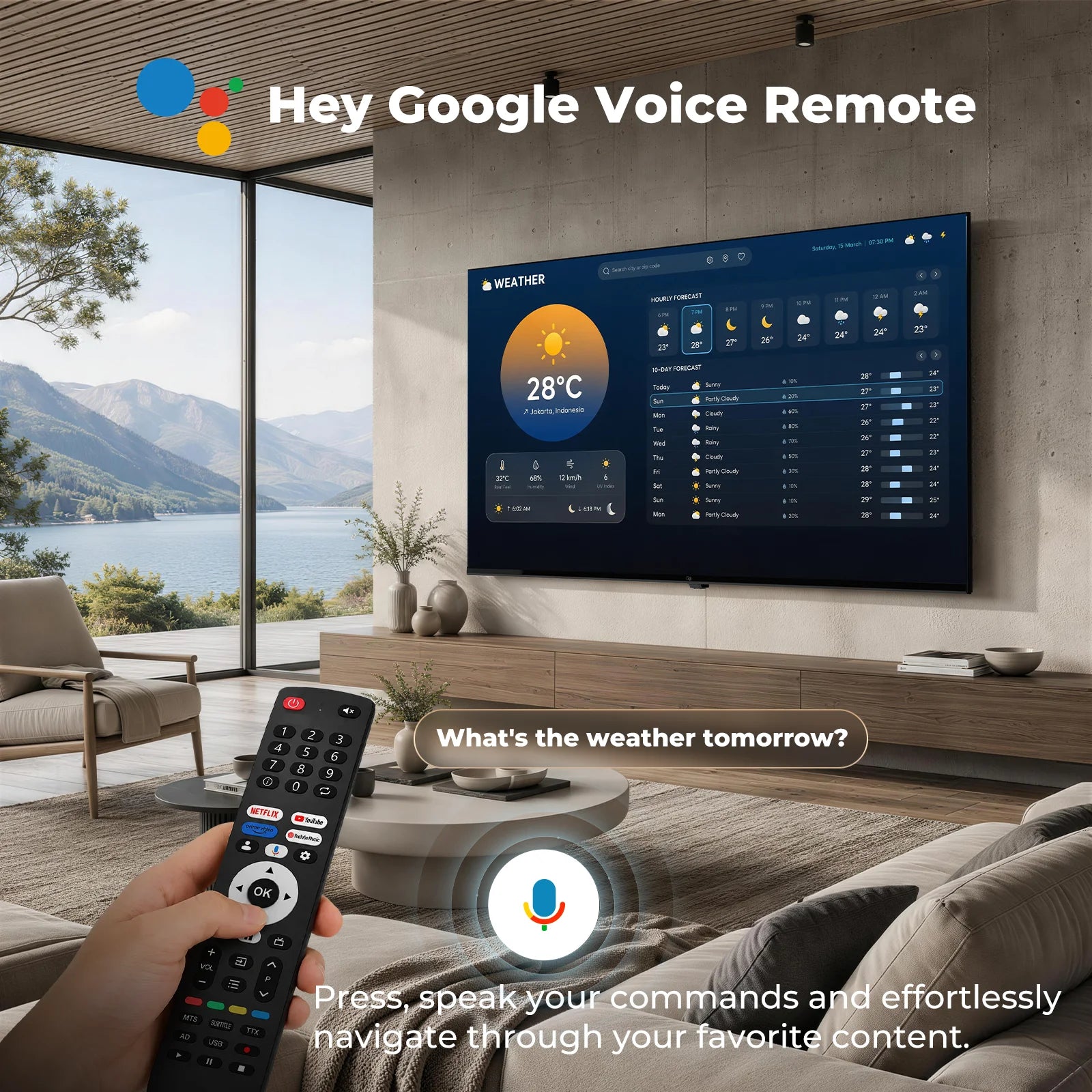 32-Inch Smart TV, 720P HD Google TV with Google Play Built-In Google Cast , Dolby Audio, Hdr 10, Flat Television with Assistant Voice Control