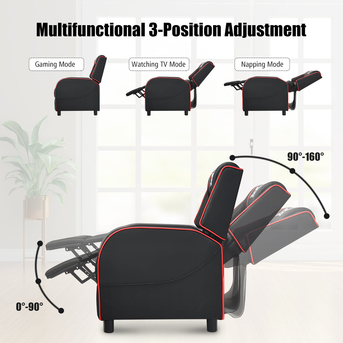 Massage Gaming Recliner Chair Racing Single Lounge Sofa Home Theater Seat