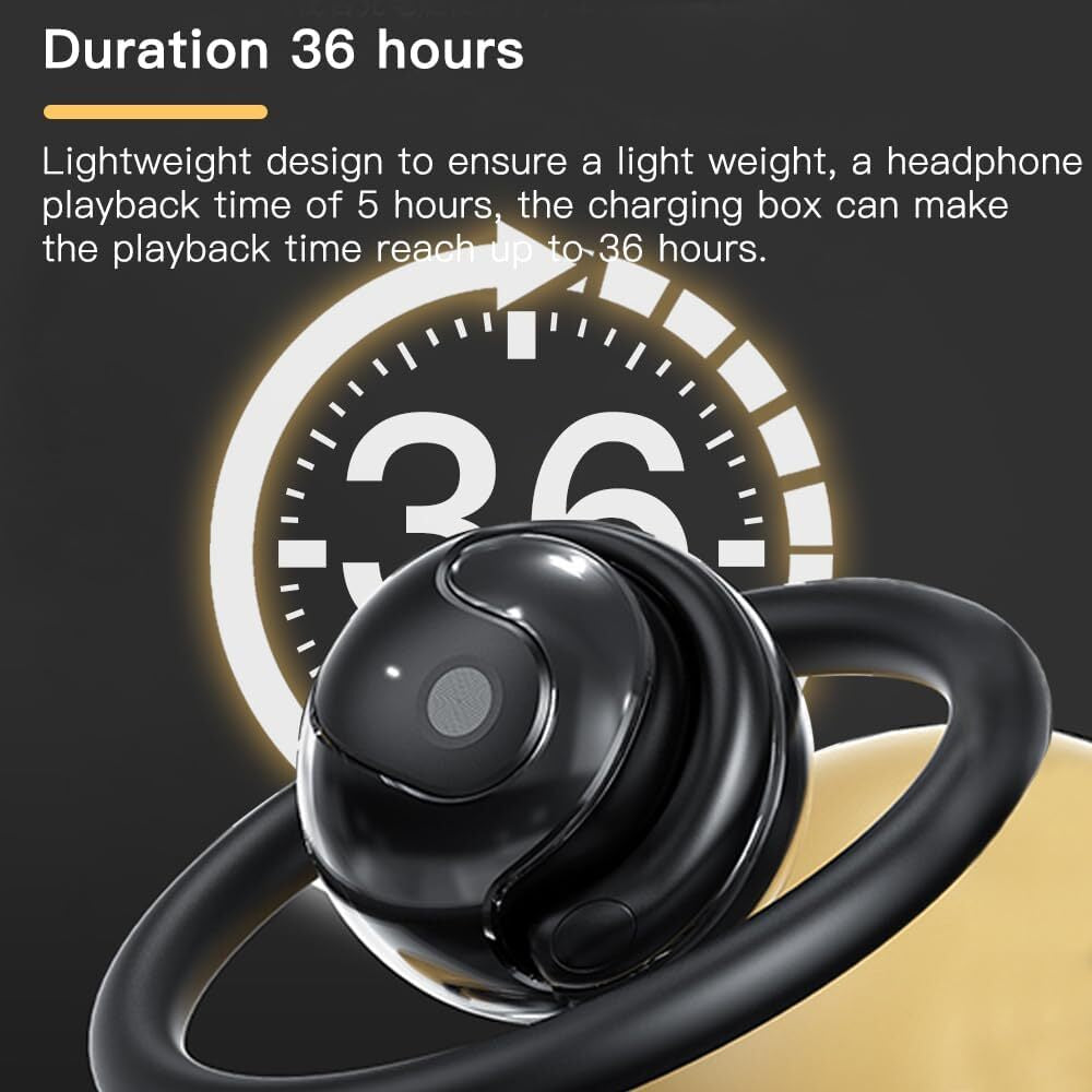 Wireless Headphones Bluetooth 5.4 Stereo Ear Hook Headset TWS Earphones Earbuds
