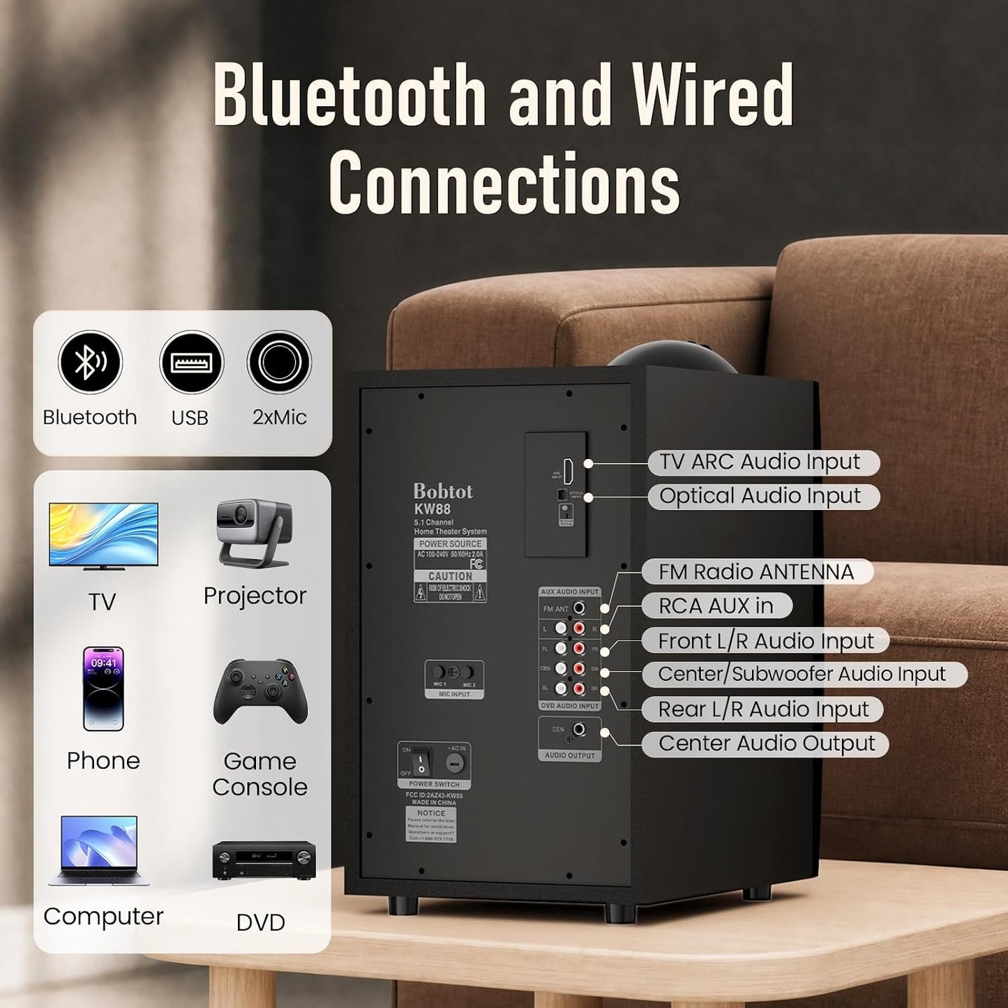 Wireless Surround Sound System Home Theater System