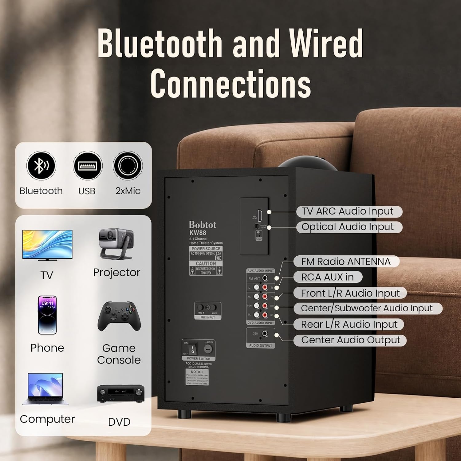 Wireless Surround Sound System Home Theater System