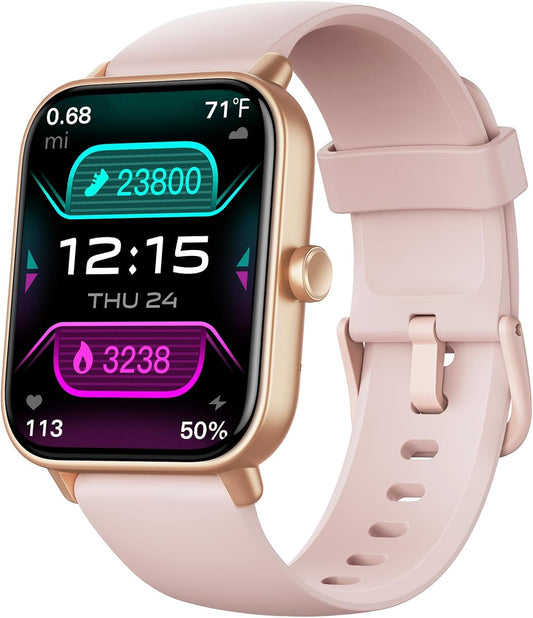 Smart Watch for Women,1.8” Touchscreen, Bluetooth Call, Alexa Built-In,24/7 Heart Rate Spo2 Monitor,Step Counting,Sleep Tracking, IP68 Waterproof Fitness Tracker Watch for Android Iphone