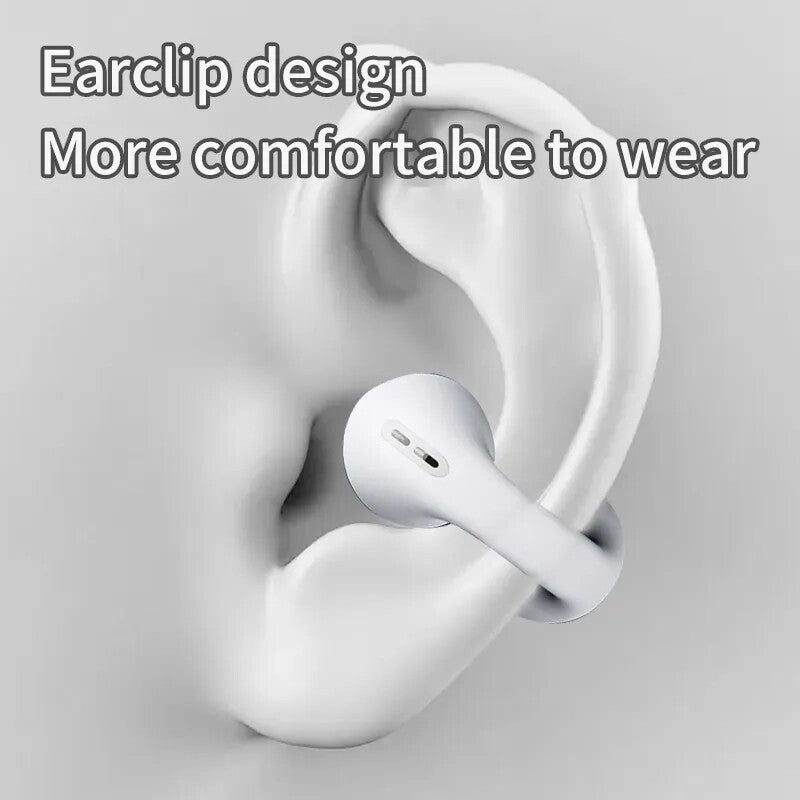 Bluetooth 5.3 Wireless Earbuds Ear Clip Bone Conduction Headphones Sport Headset