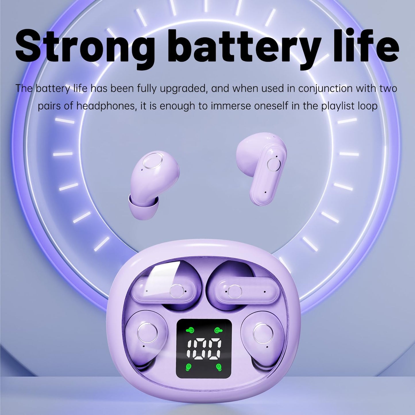 Wireless Bluetooth Headset，Tiny Size Invisible Earbuds，Sleep and Sports Earphones Set, 2 Pairs, Mini and Short Handle Design，For Work Sport Sleeping ﻿ ﻿ (Khaki)