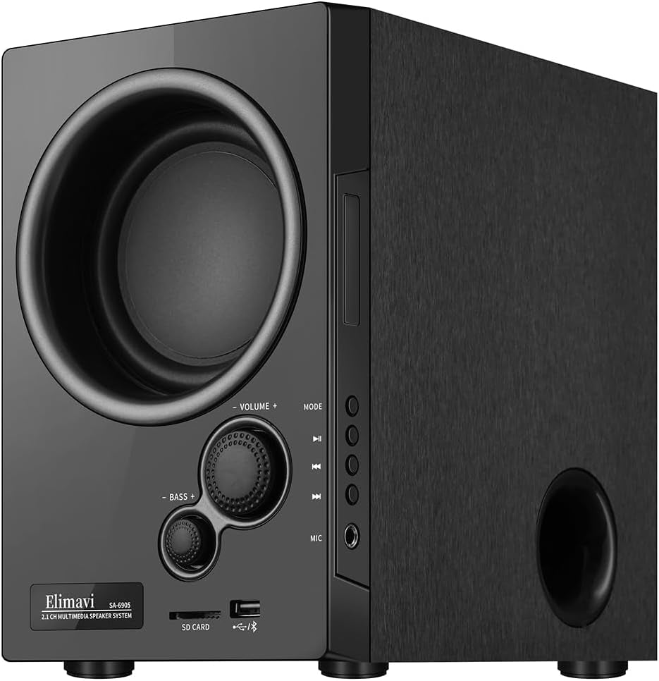 5.1 Home Theater Surround Sound System with 5.5-Inch Subwoofer | 200W Peak Power, Five 2.5-Inch Speakers, MDF Cabinets, USB, RCA, AUX and Wireless Audio Inputs