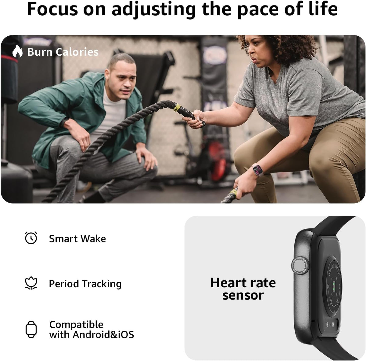 Smart Watches for Men Women, 1.85" HD Touchsreen, Bluetooth Calling, 5 ATM Water-Resistance, 140+Sports Modes, Health, Fitness & Sleep Tracker, Timer, Pedometer, Fitnesswatch for Android/Ios Black