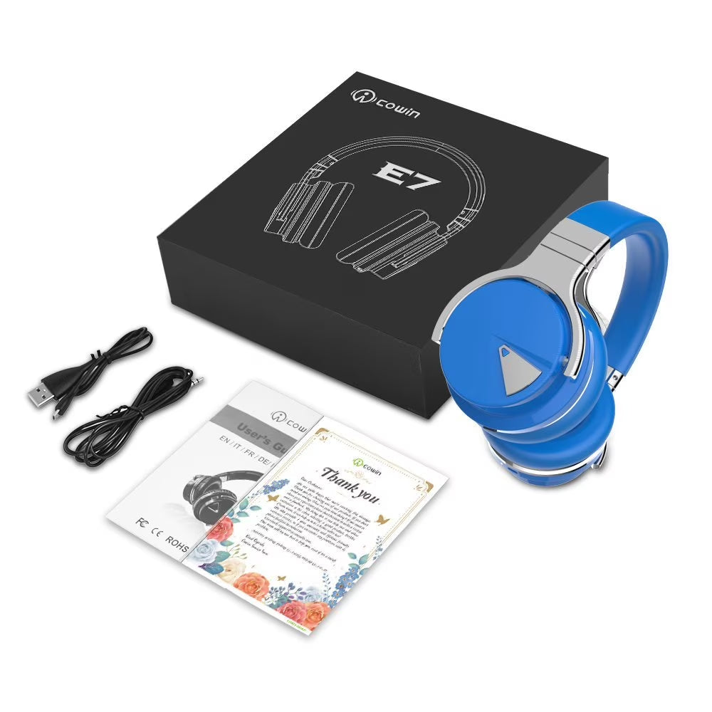 Bluetooth Noise-Canceling Over-Ear Headphones, Blue