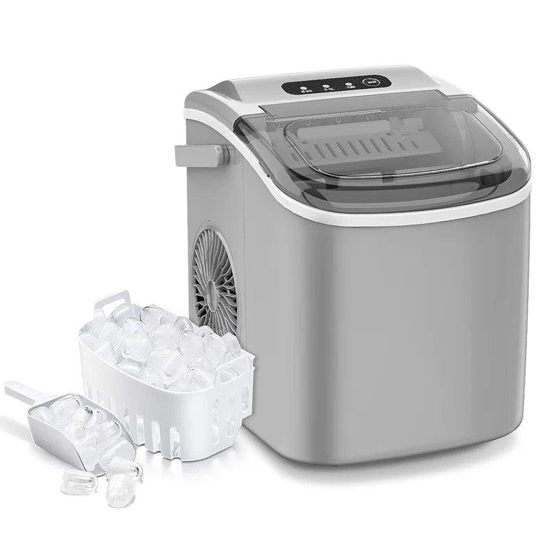 Countertop Ice Maker Ice Machine with Handle,Self-Cleaning Ice Makers, 26Lbs/24H, 9 Ice Cubes Ready in 6 Mins for Home/Kitchen/Bar/Party/Camping