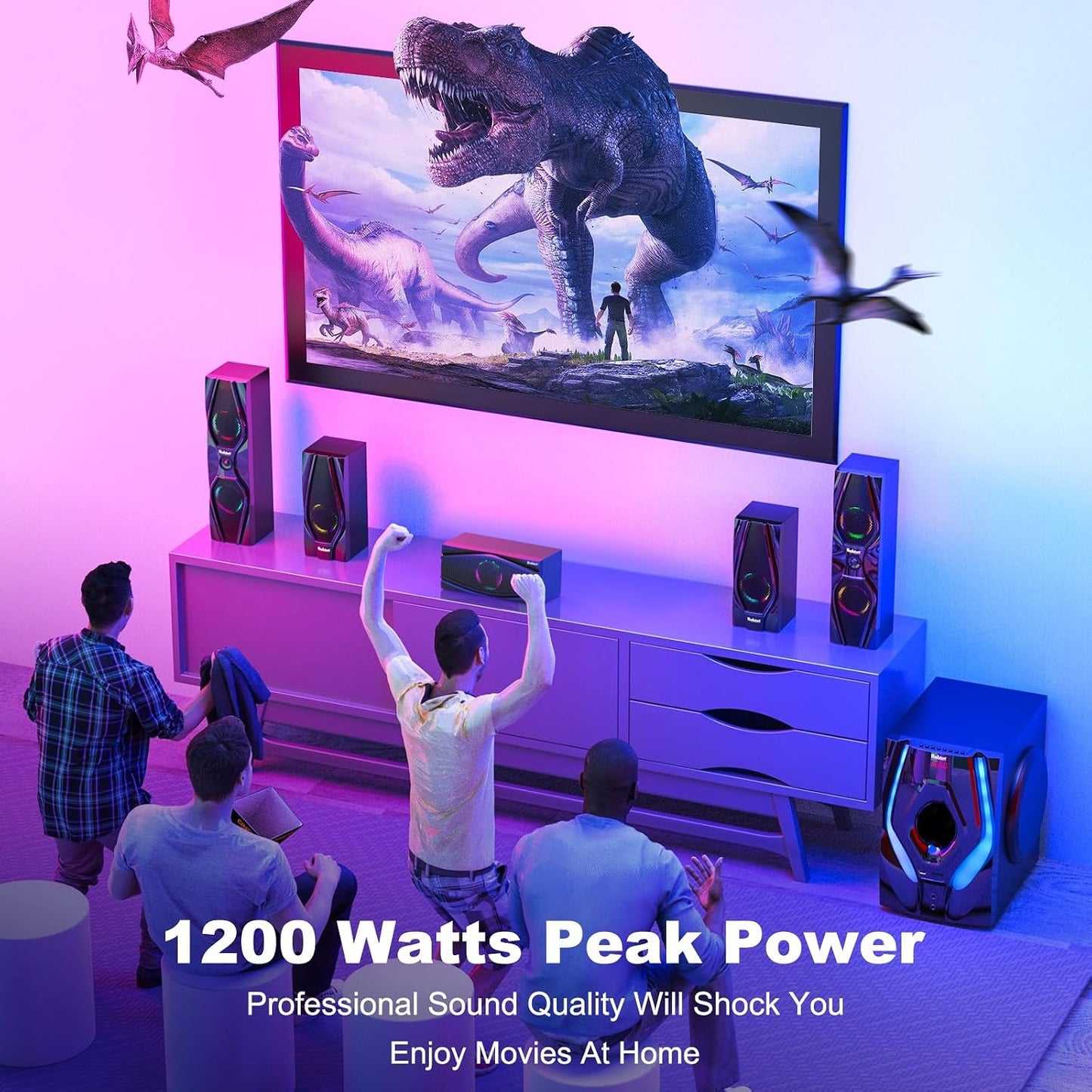 Home Theater Systems Surround Sound Speakers,1200 Watts Peak
