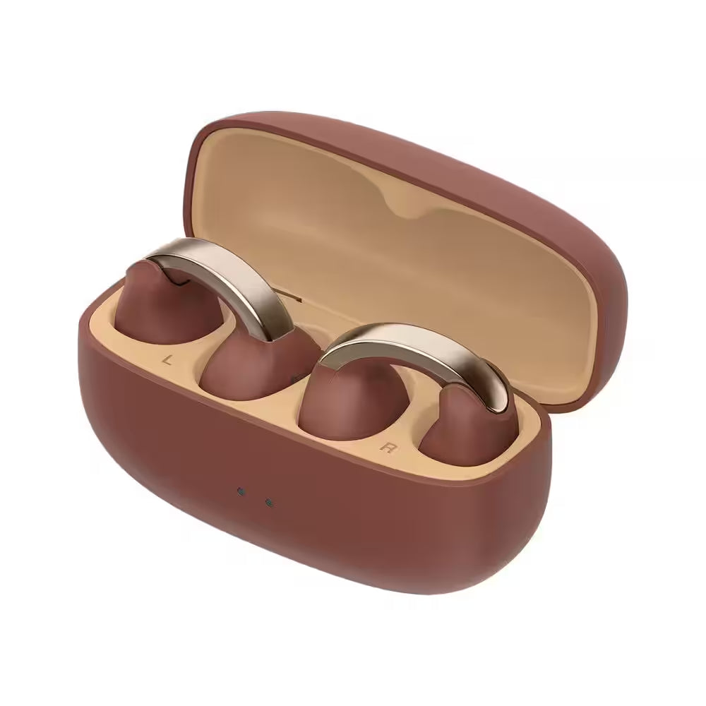Nearphone Brown Wireless Bluetooth Open-Earcuff over the Ear Earbuds